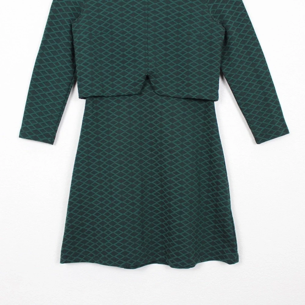 Topshop Geo Print Notch Overlay 3/4 Sleeve Mini Dress - Picture 4 of 14